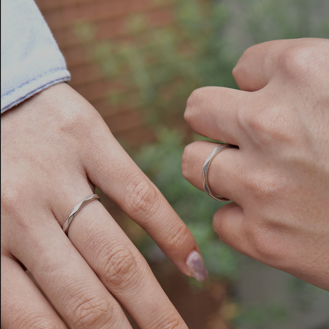 PT950 K18 プリズム2.0mm リング