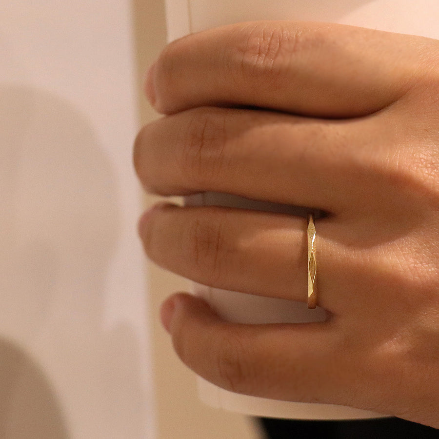 PT950 K18 プリズム2.0mm リング