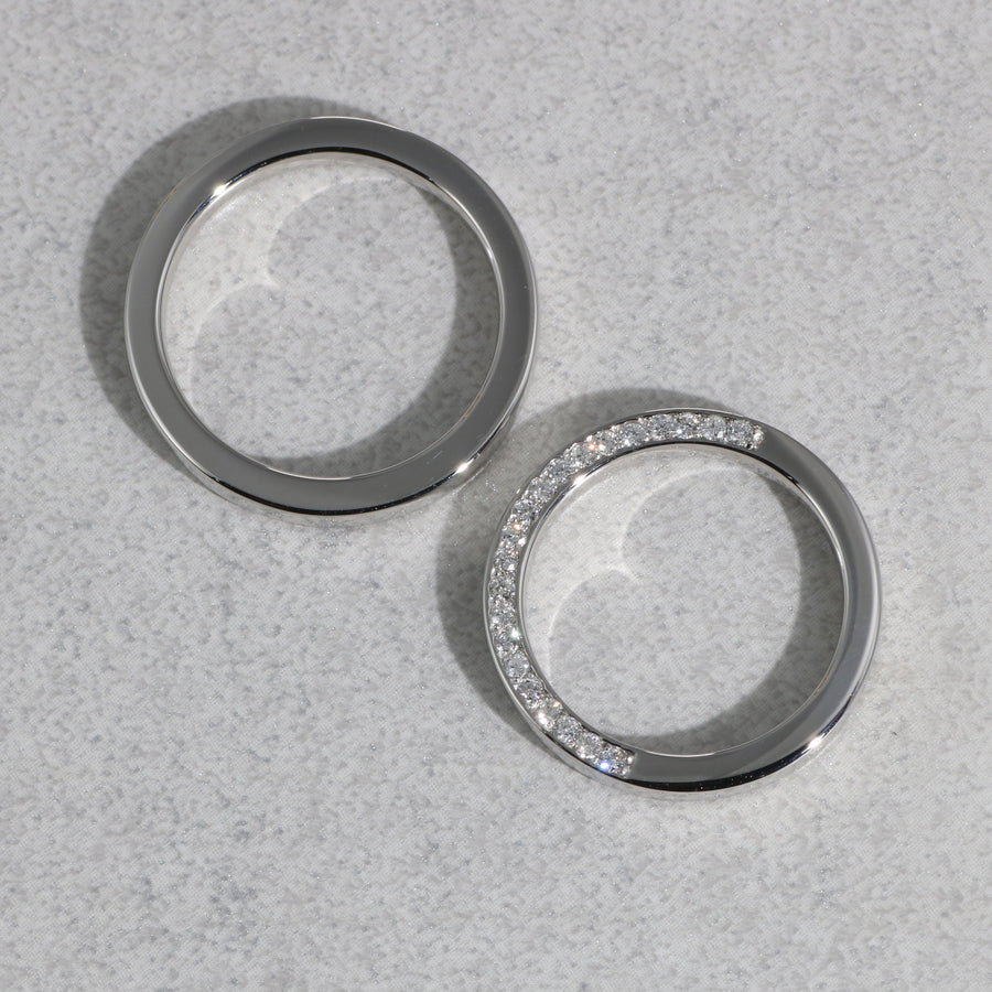 PT950 K18 ダイヤモンド サイド 2.0mm リング