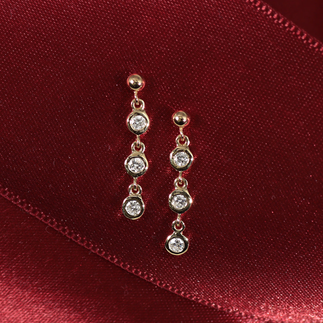 K18 ダイヤモンド 3pc ピアス