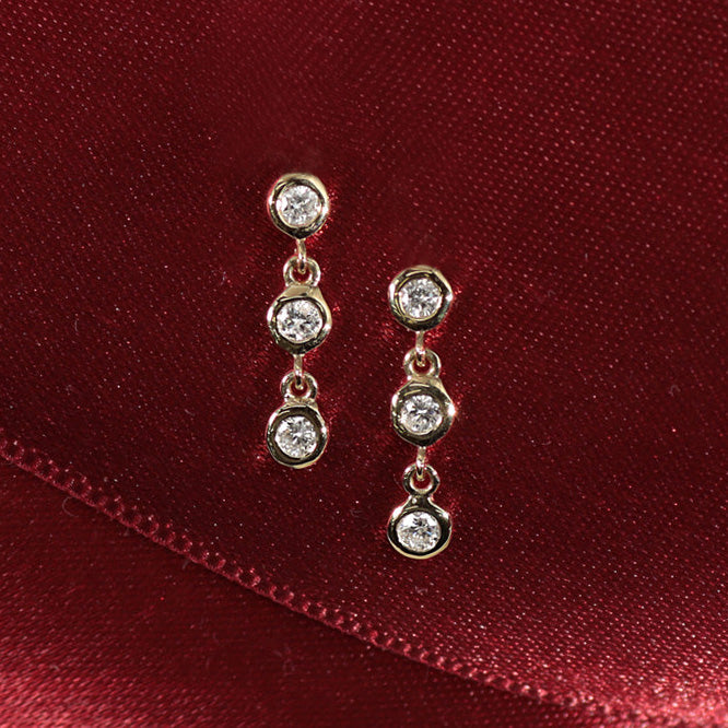 K10 ダイヤモンド 3pc ピアス