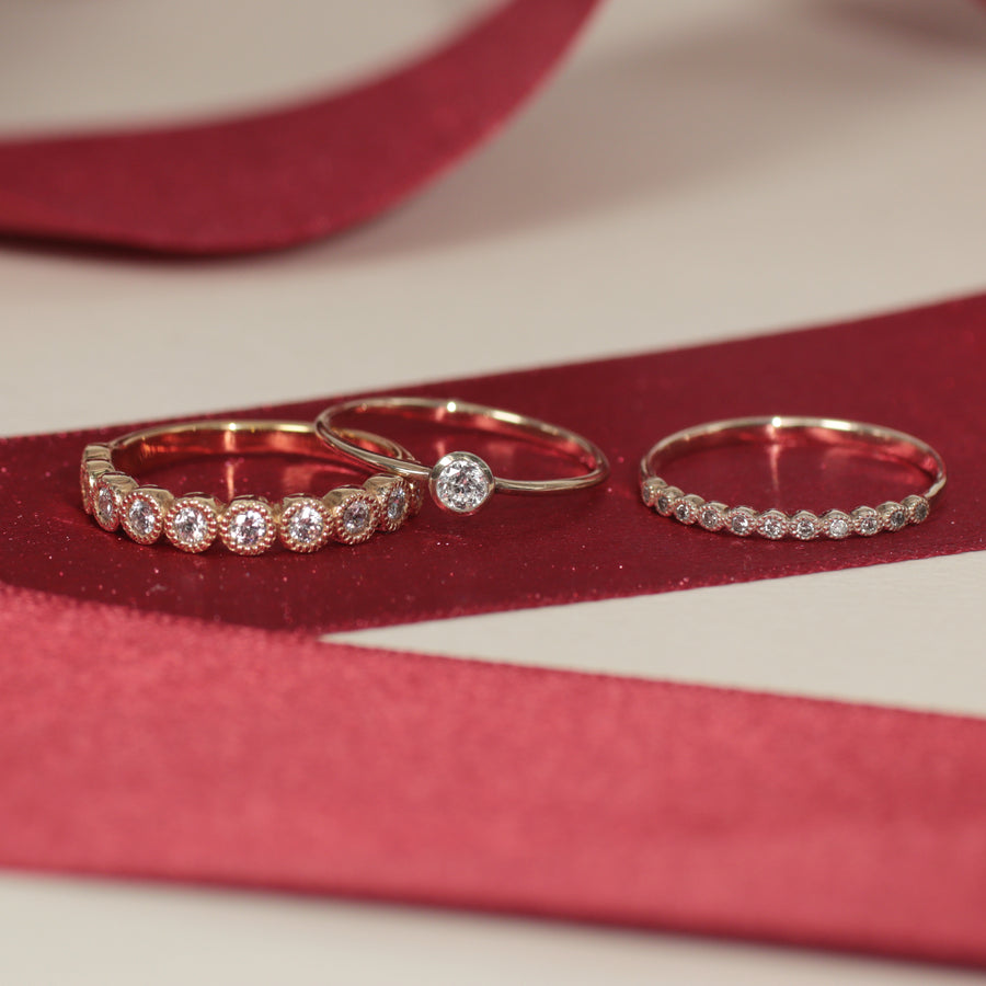 PT950 K18 ダイヤモンド 0.3ct ミル エタニティリング