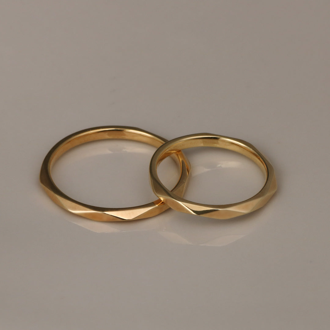 PT950 K18 プリズム2.0mm リング