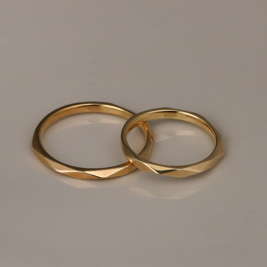 PT950 K18 プリズム2.0mm リング