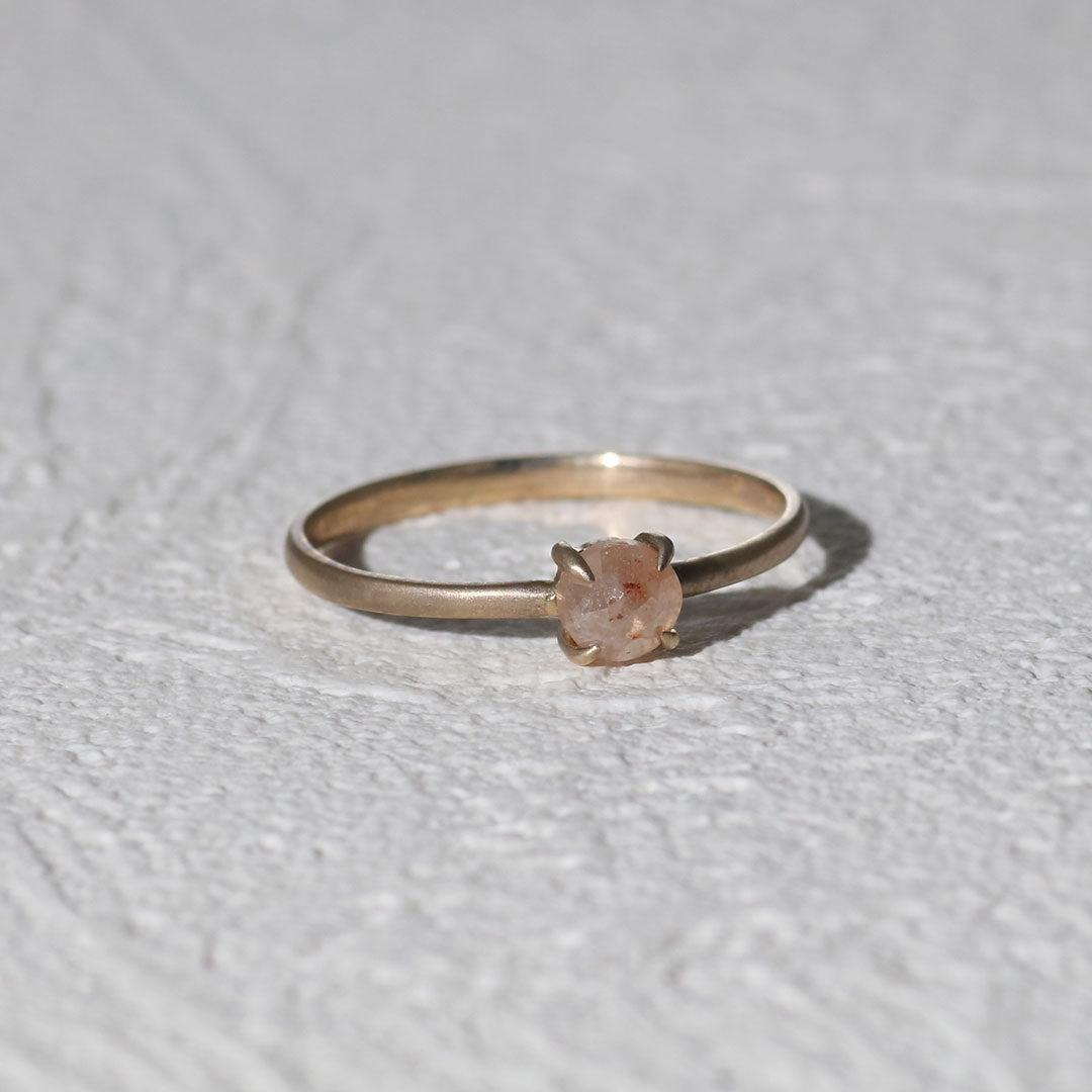 【1点物】K10 ナチュラルダイヤモンド ピンク リング