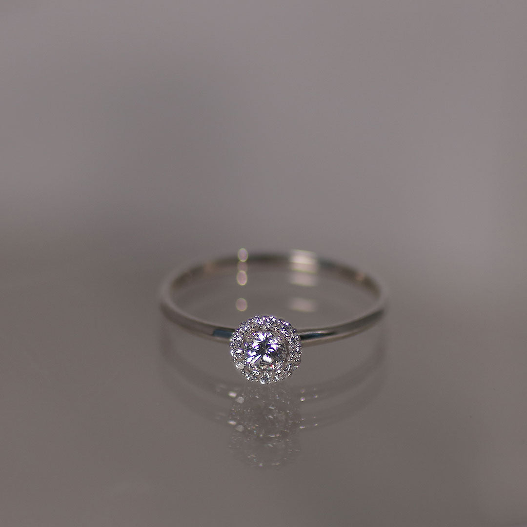 PT900 ダイヤモンド0.1ct ヘイロー リング