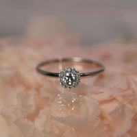 PT900 ダイヤモンド0.1ct ヘイロー リング