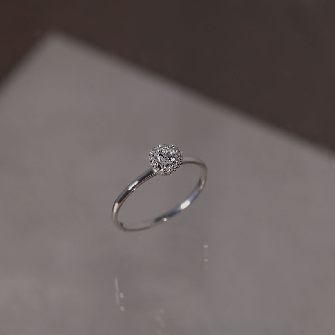 PT900 ダイヤモンド0.1ct ヘイロー リング