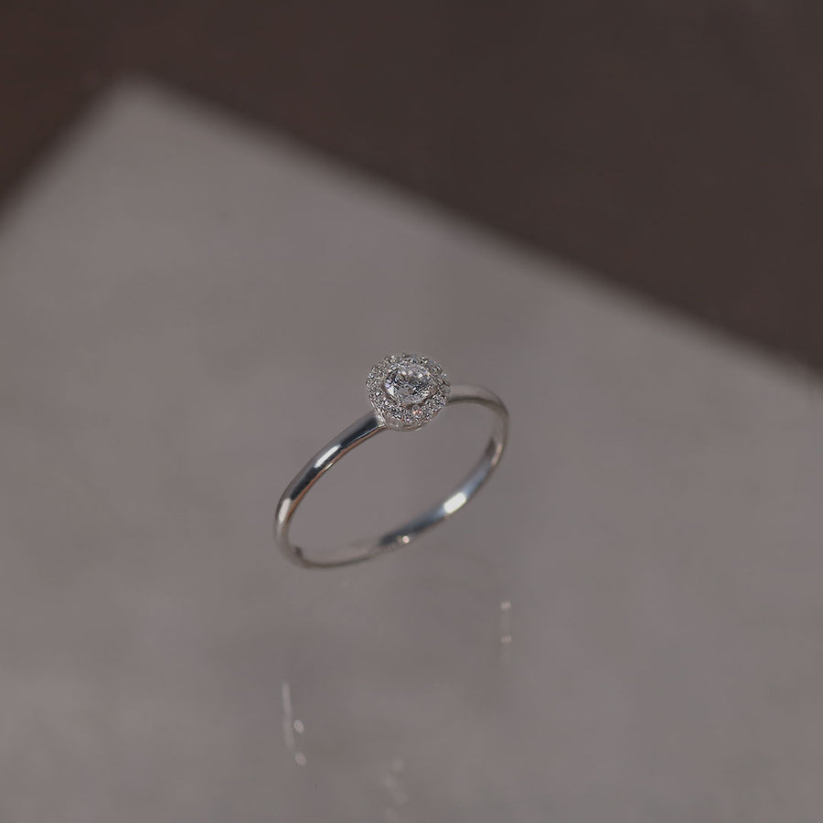 PT900 ダイヤモンド0.1ct ヘイロー リング