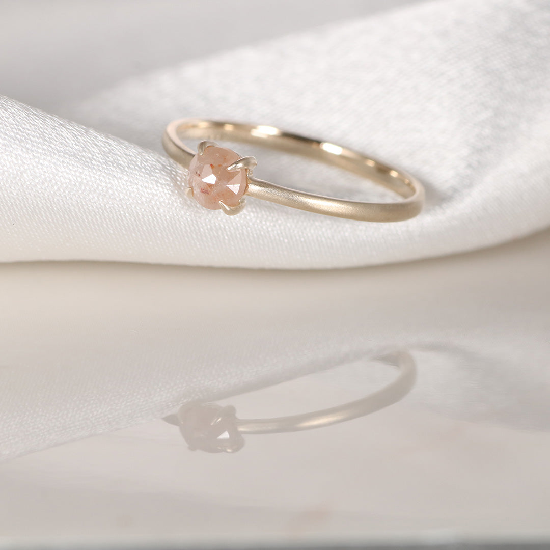 【1点物】K10 ナチュラルダイヤモンド ピンク リング