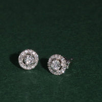 PT900 計0.3ctダイヤモンド ヘイロー ピアス