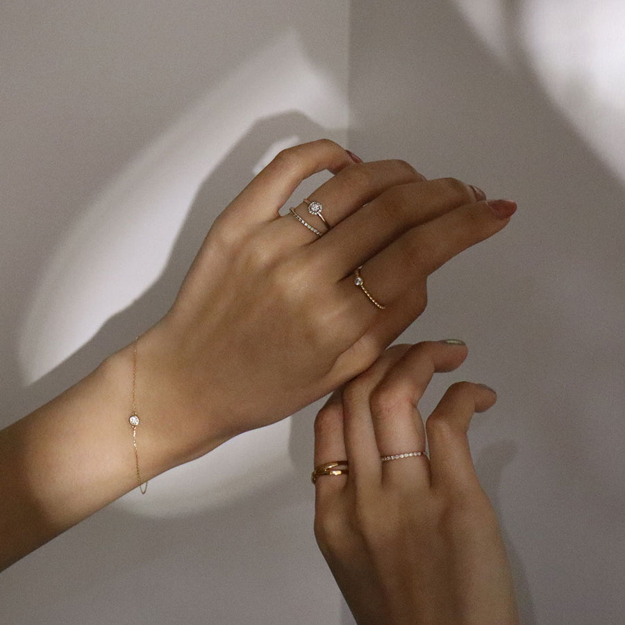 K10 ダイヤモンド 0.1ct 覆輪 ブレスレット