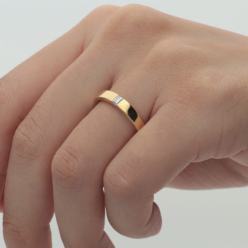 K18 ダイヤモンド バゲットカット ルシード3.0mm リング