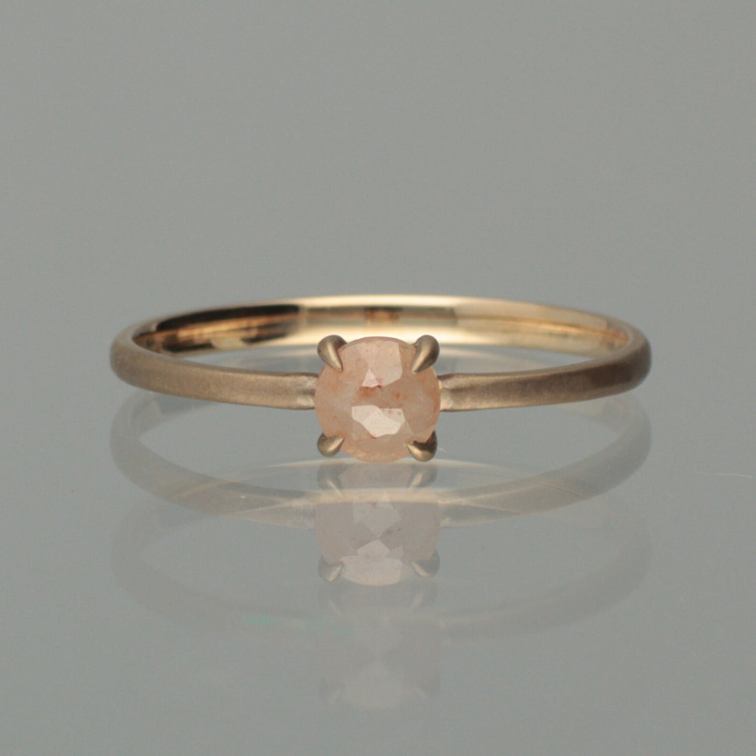 【1点物】K10 ナチュラルダイヤモンド ピンク リング