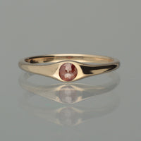 【1点物】K10 ナチュラルダイヤモンド レッド リング