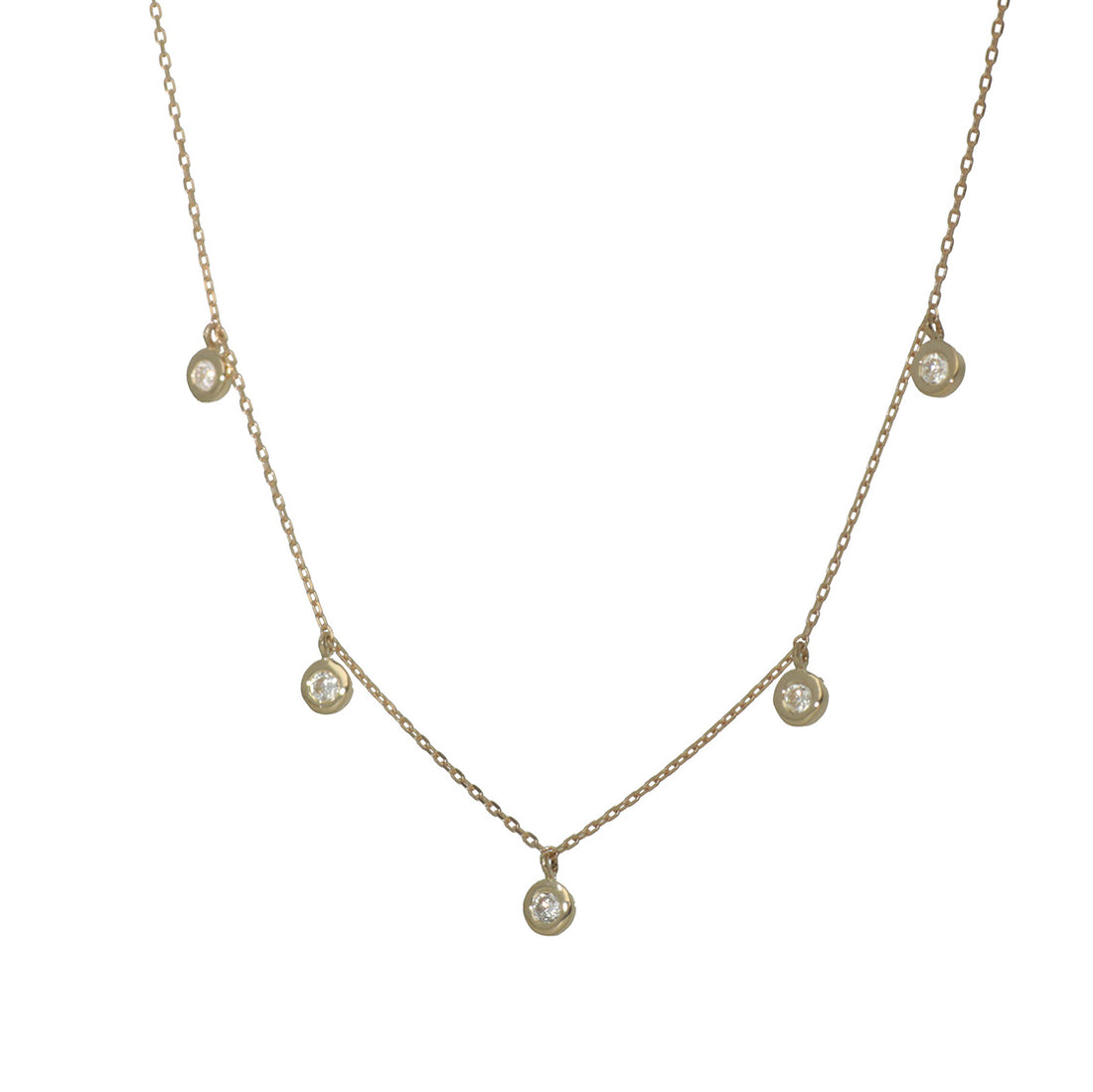 K18 ダイヤモンド 5pc 覆輪 ネックレス