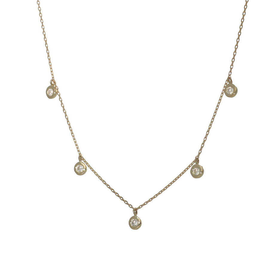 K18 ダイヤモンド 5pc 覆輪 ネックレス