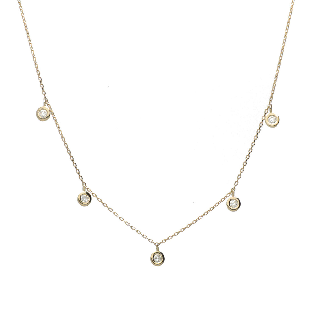 K18 ダイヤモンド 5pc 覆輪 ネックレス