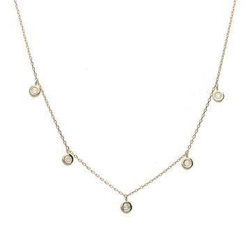 K18 ダイヤモンド 5pc 覆輪 ネックレス