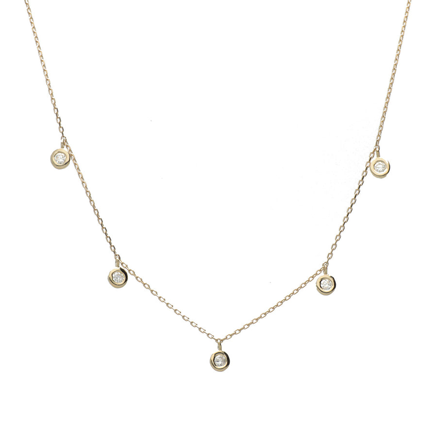 K18 ダイヤモンド 5pc 覆輪 ネックレス