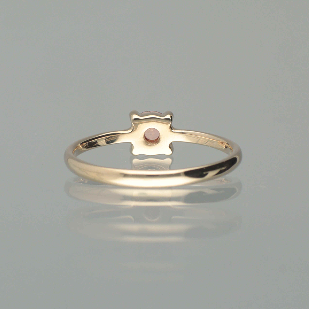 【1点物】K10 ナチュラルダイヤモンド レッド リング