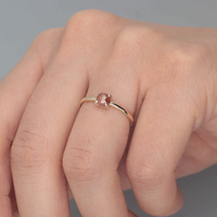 【1点物】K10 ナチュラルダイヤモンド レッド リング