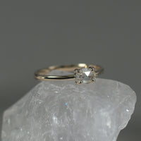 【1点物】K10 ナチュラルダイヤモンド オーバル ローズカット リング