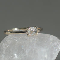 【1点物】K10 ナチュラルダイヤモンド オーバル ローズカット リング