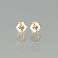 【1点物】K10 ナチュラルダイヤモンド ピンク ヘキサゴンカット ミル ピアス