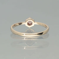 【1点物】K10 ナチュラルダイヤモンド レッド ヘキサゴンカット ミル リング