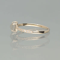 【1点物】K10 ナチュラルダイヤモンド シュガーローフカット サイドメレ リング