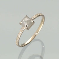 【1点物】K10 ナチュラルダイヤモンド シュガーローフカット サイドメレ リング