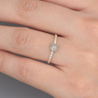 【1点物】K10 ナチュラルダイヤモンド シュガーローフカット サイドメレ リング