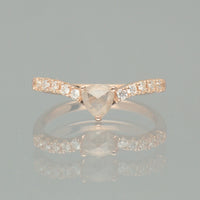 【1点物】K10 ナチュラルダイヤモンド トライアングルカット サイドメレ リング