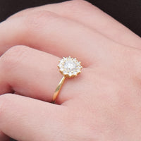 【1点物】K18 ダイヤモンド0.48ct ヘイロー リング