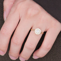 【1点物】K18 ダイヤモンド0.48ct ヘイロー リング