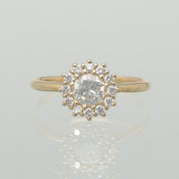 【1点物】K18 ダイヤモンド0.48ct ヘイロー リング