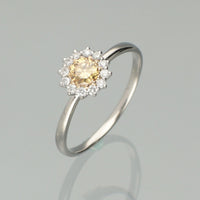 【1点物】PT900 K18 ダイヤモンド0.23ct ヘイロー リング