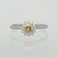 【1点物】PT900 K18 ダイヤモンド0.23ct ヘイロー リング