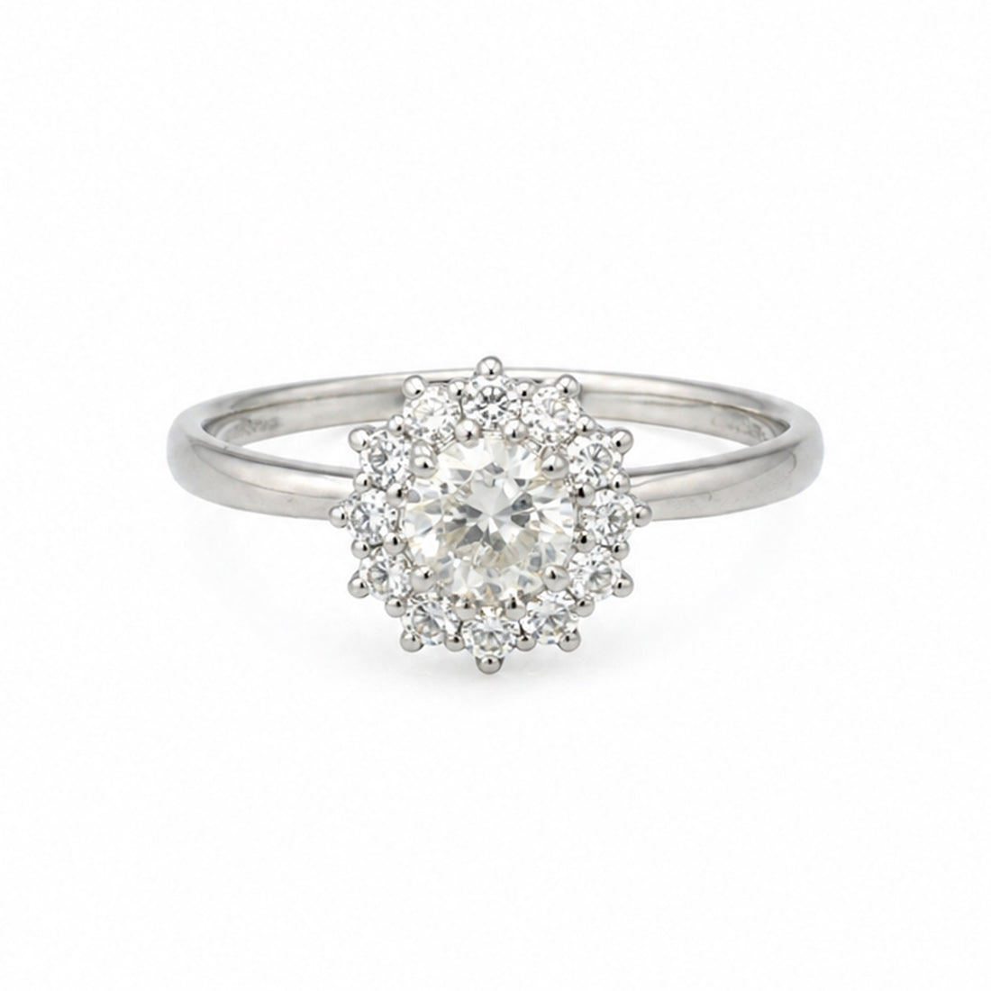 【1点物】PT900 ダイヤモンド0.34ct ヘイロー リング