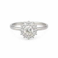 【1点物】PT900 ダイヤモンド0.34ct ヘイロー リング