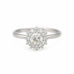 【1点物】PT900 ダイヤモンド0.34ct ヘイロー リング