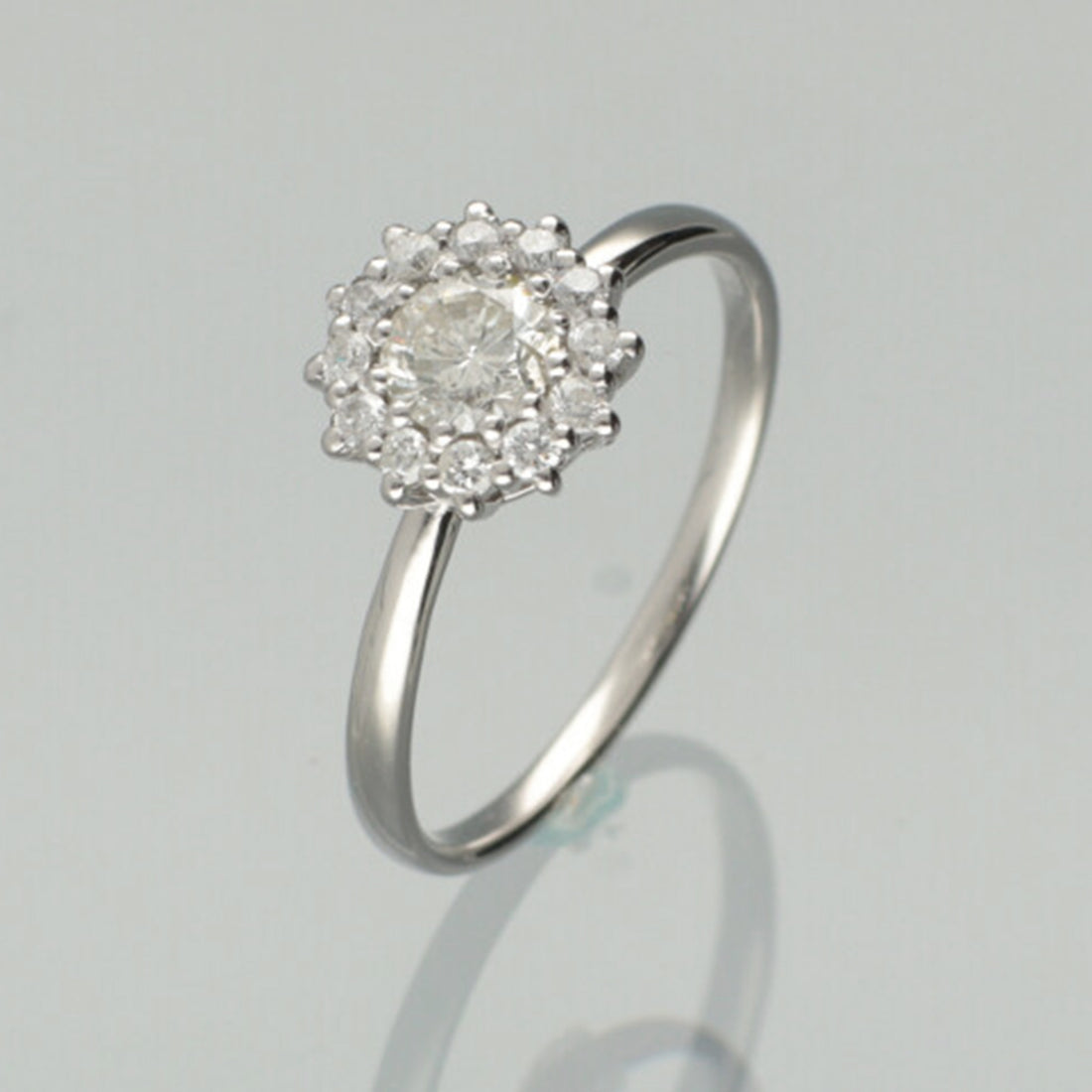 【1点物】PT900 ダイヤモンド0.34ct ヘイロー リング