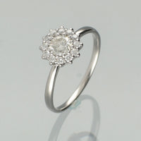 【1点物】PT900 ダイヤモンド0.34ct ヘイロー リング