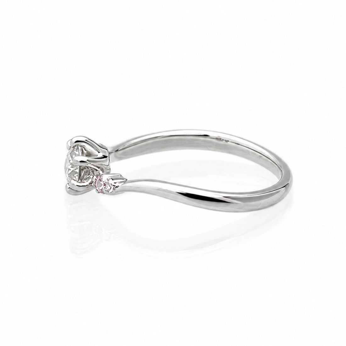 【1点物】PT900 ダイヤモンド0.35ct サイドピンクダイヤモンド リング