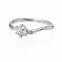 【1点物】PT900 ダイヤモンド0.35ct サイドピンクダイヤモンド リング