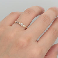 【1点物】K10 ナチュラルダイヤモンド0.1ct ローズカット サイドメレ リング