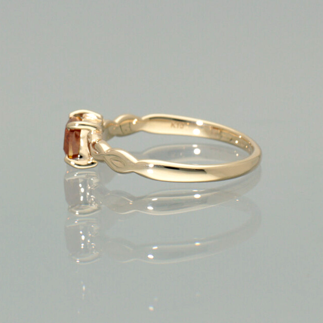 【1点物】K10 ナチュラルダイヤモンド0.5ct アンバー ツイスト リング