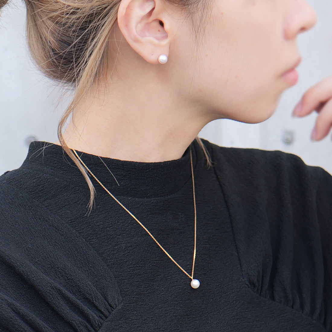 K18 6mm アコヤパール ピアス