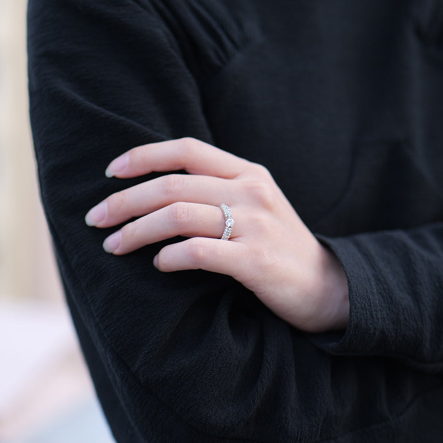 PT900 ダイヤモンド 0.3ct パヴェデザイン リング